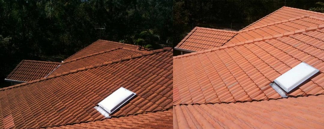 Roof Cleaning Brisbane Before and After Image | House Washing Experts